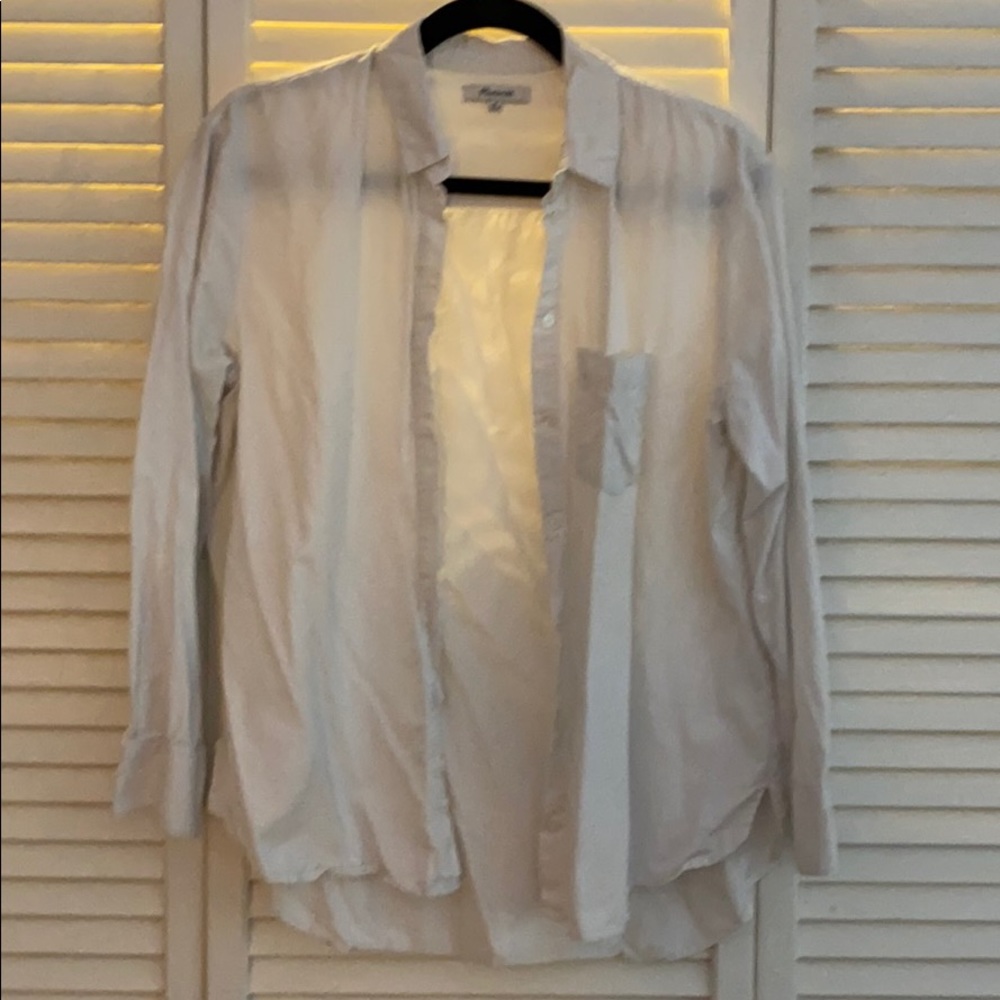 Madewell White Oversized Boyfriend Button Down